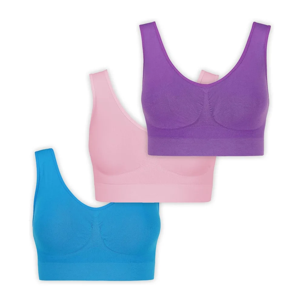 Soutiens-Gorge sans Armatures,sans Coutures et sans Crochets — Rose, Bleu, Violet