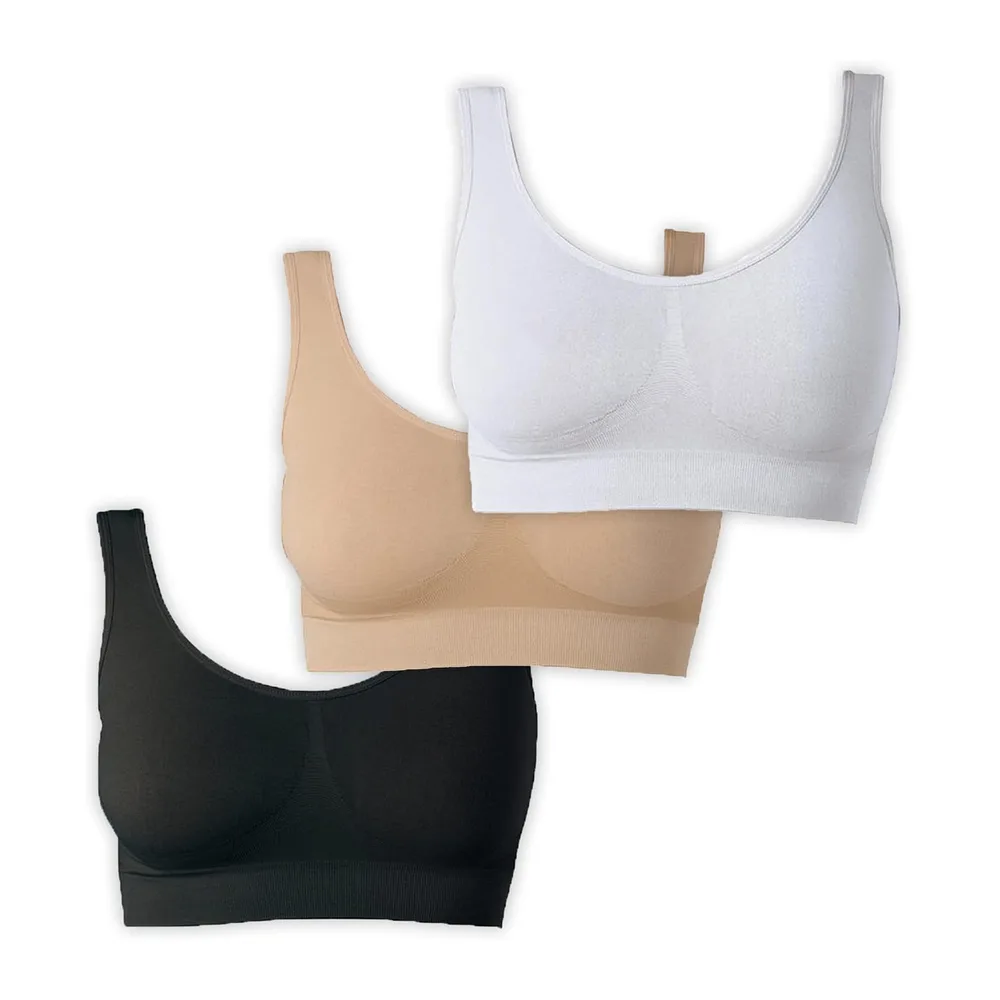 Soutiens-Gorge sans Armatures,sans Coutures et sans Crochets — Noir, Blanc, Beige