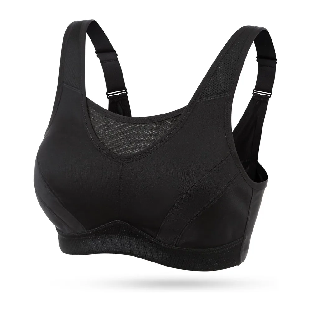 Soutien-Gorge Brassiere Sport Grande Taille Impact Elevé sans Armature Non — Noir