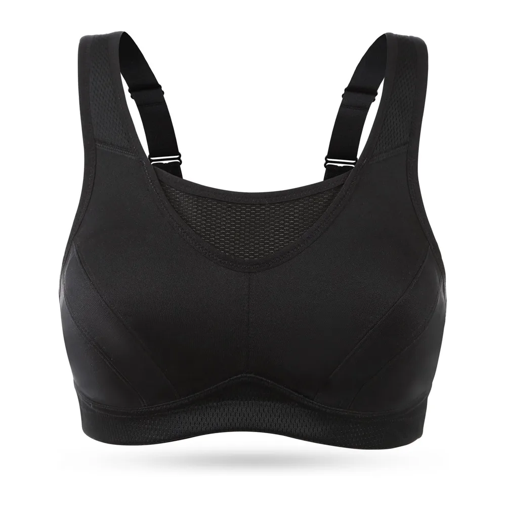 Soutien-Gorge Brassiere Sport Grande Taille Impact Elevé sans Armature Non — Noir