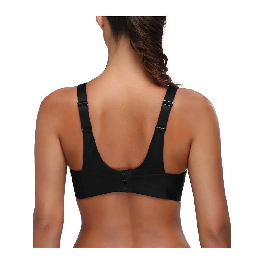 Soutien-Gorge Brassiere Sport Grande Taille Impact Elevé sans Armature Non — Noir