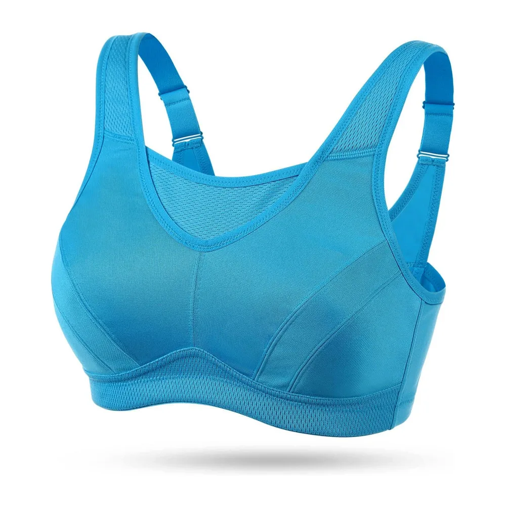 Soutien-Gorge Brassiere Sport Grande Taille Impact Elevé sans Armature Non — Bleu