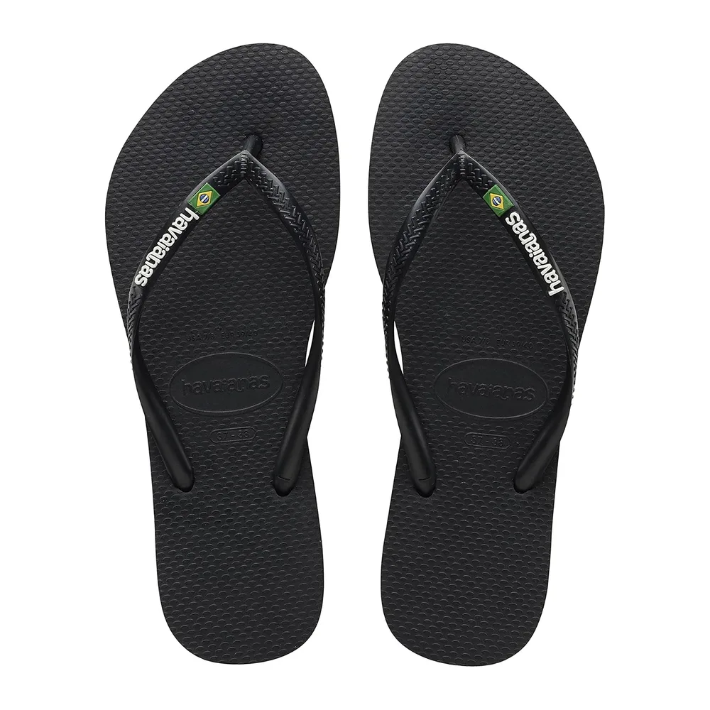Slim Brasil Logo Tongs — Noir