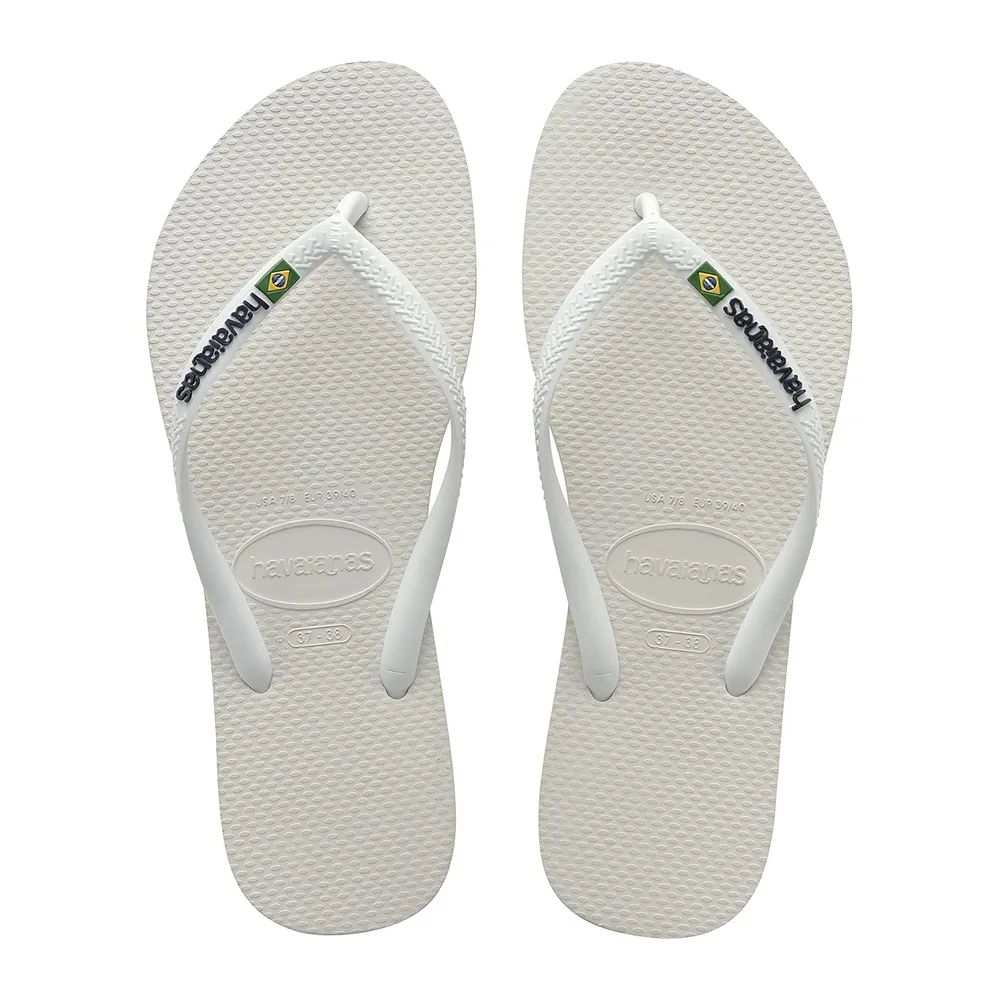 Slim Brasil Logo Tongs — White