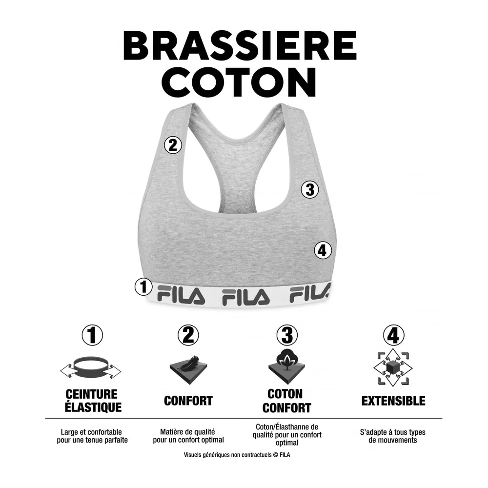 Soutien-Gorge Coton, Brassière, Sport, Liberté de Mouvement — Noir