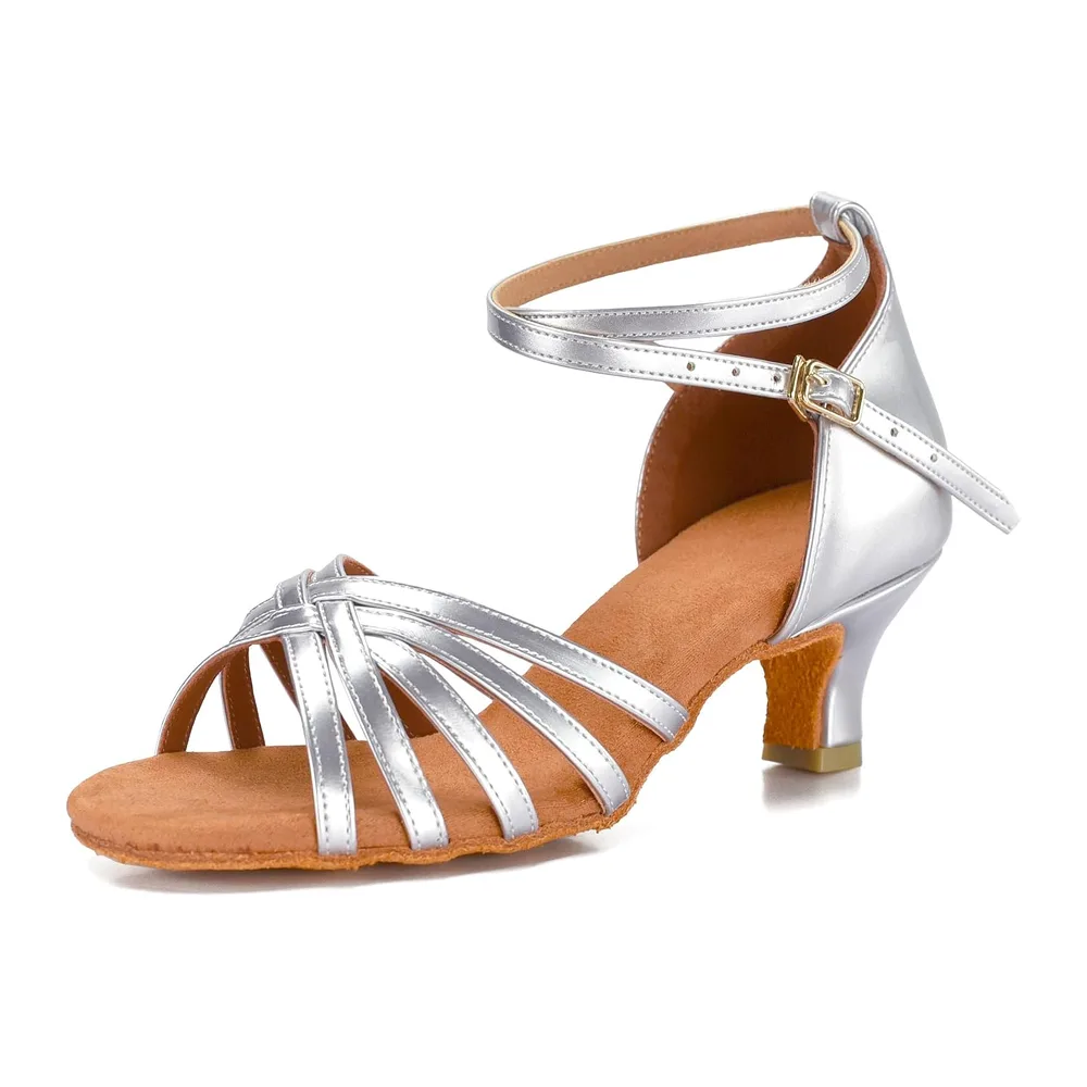 Chaussures a Talons Hauts de Danse Latine Sandales — Argent Tacón 5cm