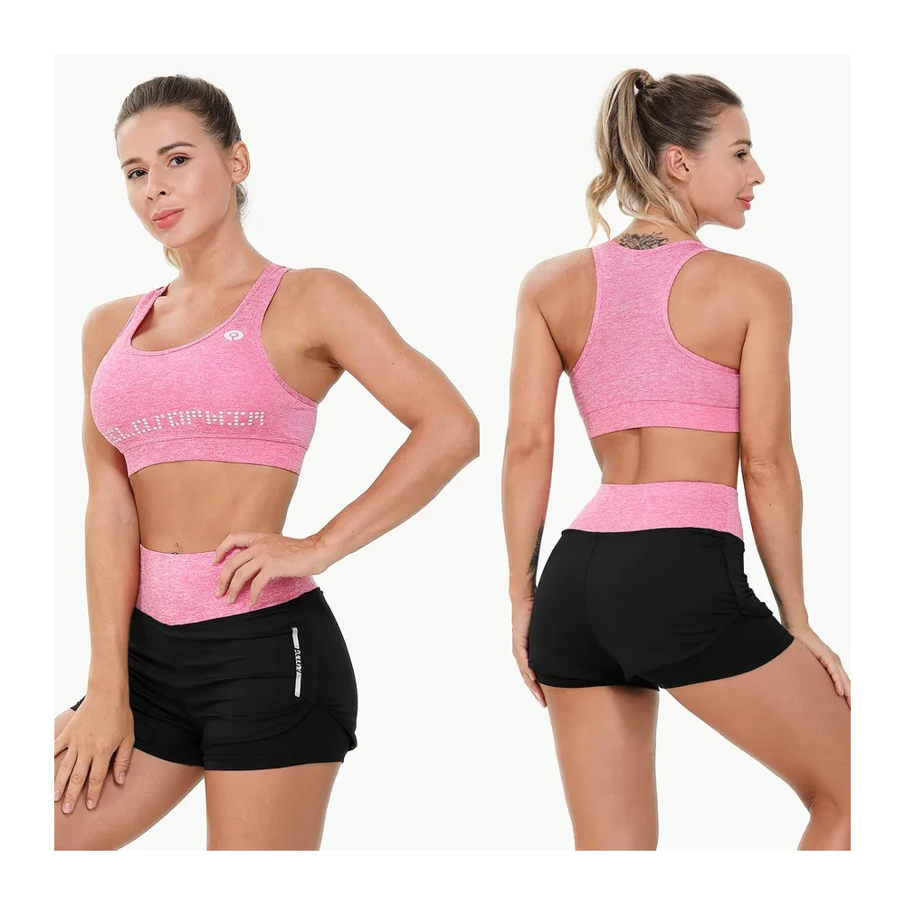De Yoga Costumes Ensembles de Sport Gym Running à séchage Rapide Costumes Sportifs — Rose