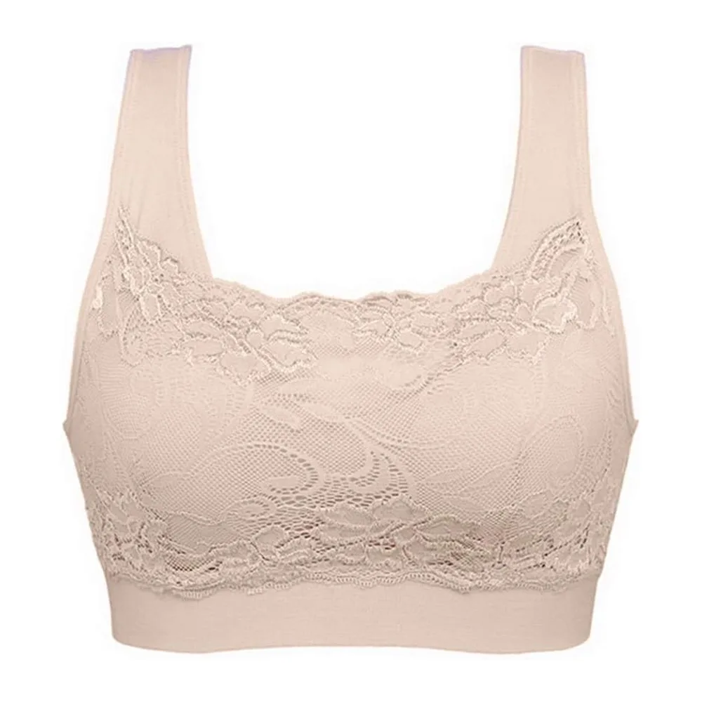 Brassière Soutien Gorge Dentelle sans Armature pour Sport — Chair