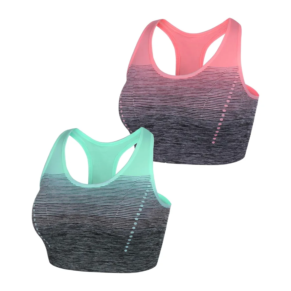 Amb00319 Soutien-Gorge de Sport — Vert-rose