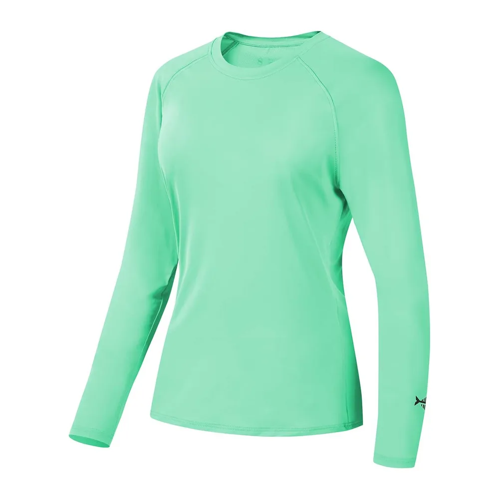 T-Shirt de Protection Solaire UV UPF 50+ à Manches Longues pour la pêche, la — Menthe