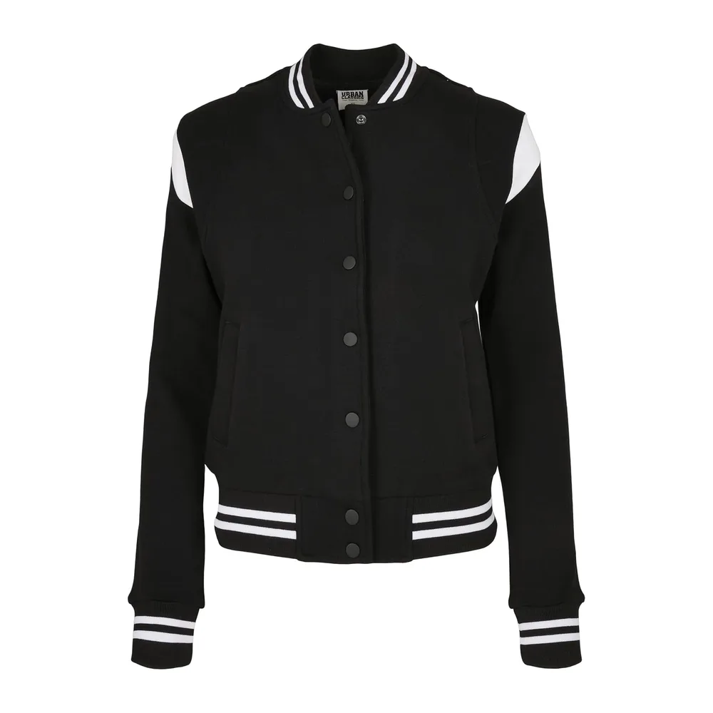 Damen College Sweat Jacket — Noir/Blanc
