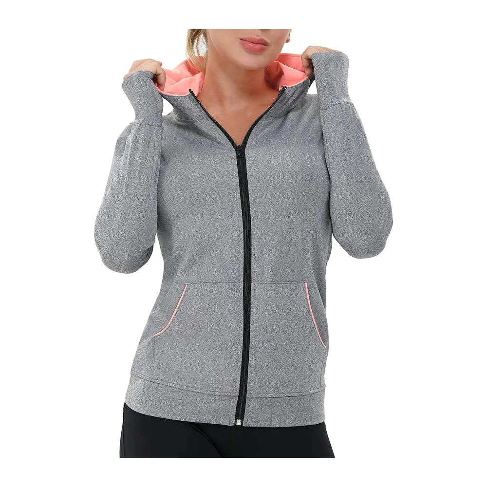 Veste de Sport Sweat Zippé Running avec Poches pour Yoga Fitness — 223001-gris