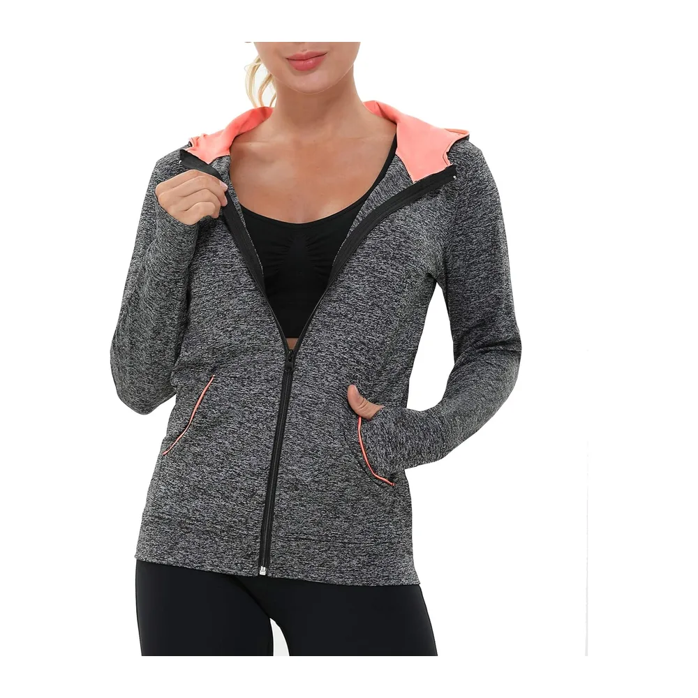 Veste de Sport Sweat Zippé Running avec Poches pour Yoga Fitness — 223001-noir