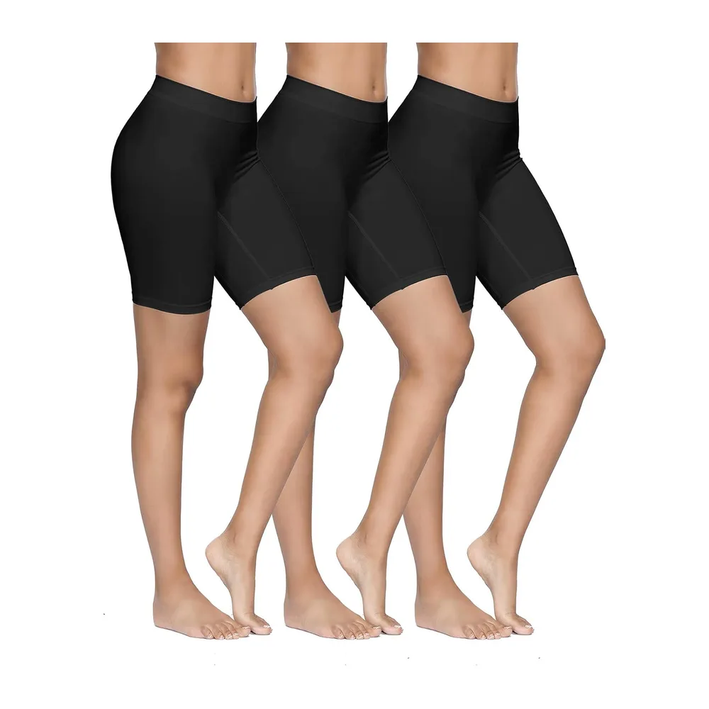Cycliste Short Taille Haute Slip Panty Anti Frottement Cuisse sous-vêtements — 3 Noir