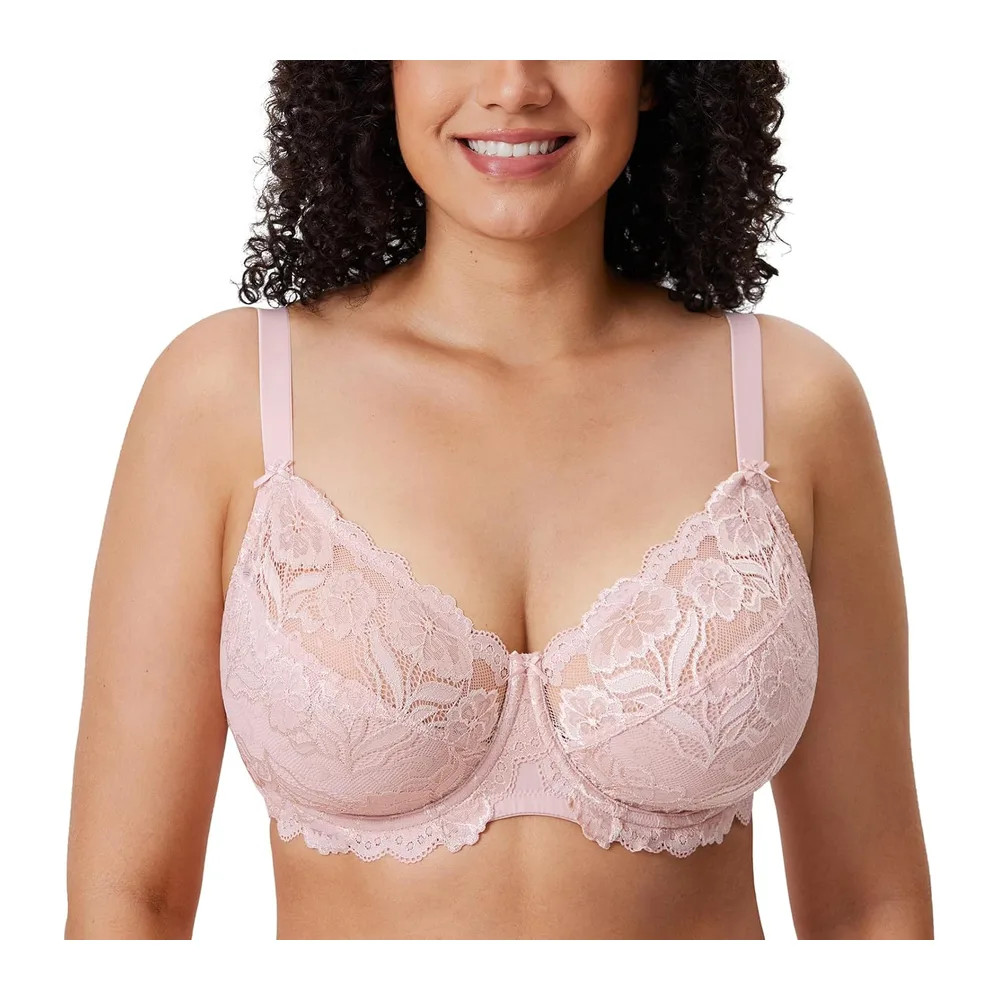 Soutien Gorge Grande Taille Dentelle — Rose Nue