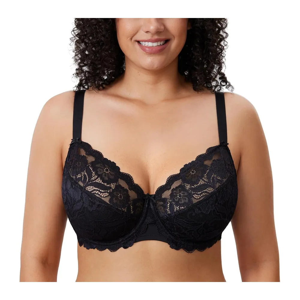 Soutien Gorge Grande Taille Dentelle — Noir