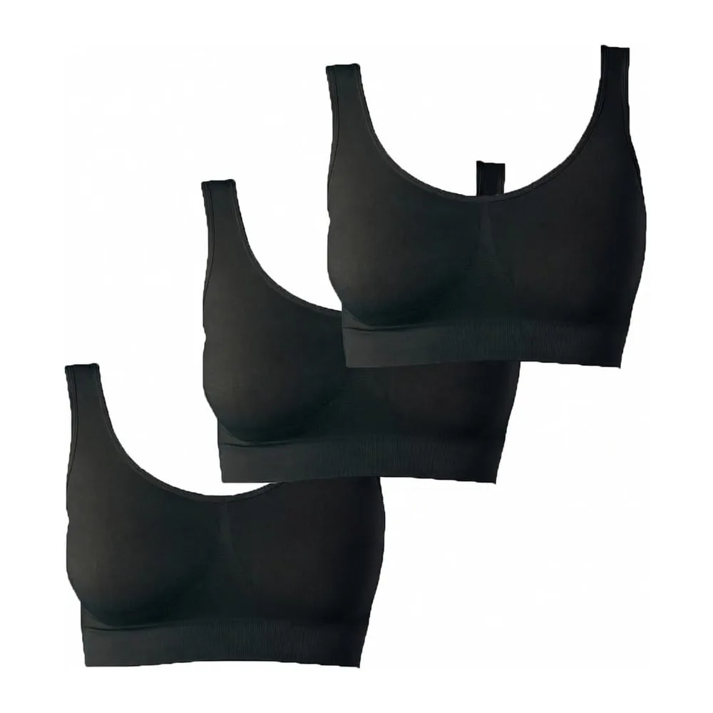 Soutiens-Gorge sans Armatures,sans Coutures et sans Crochets — 3 X Noir