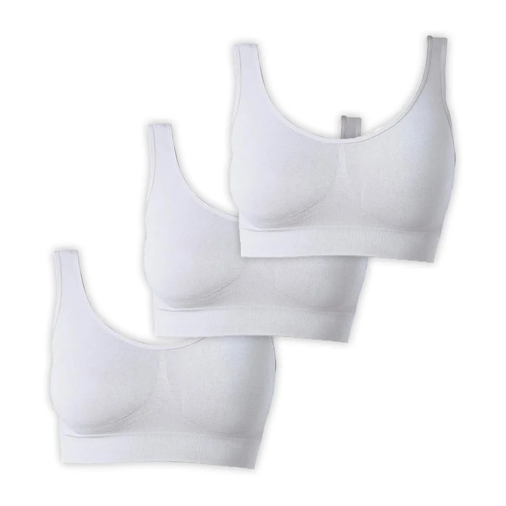 Soutiens-Gorge sans Armatures,sans Coutures et sans Crochets — 3 X Blanc