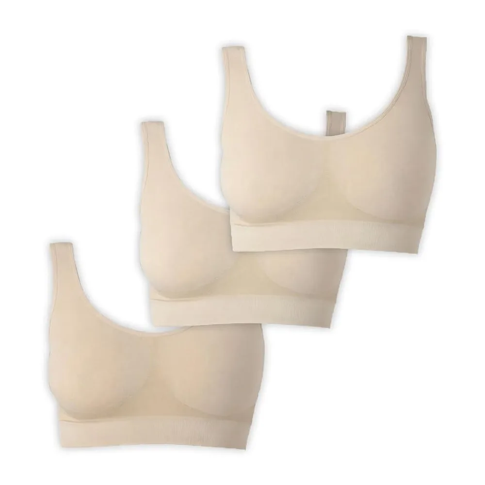 Soutiens-Gorge sans Armatures,sans Coutures et sans Crochets — 3 X Beige