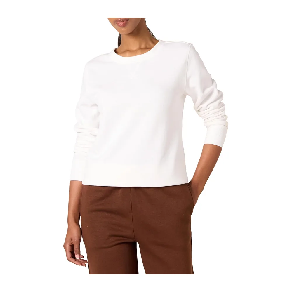 Pull à Col Rond en Polaire (Disponible en Grandes Tailles) — Blanc