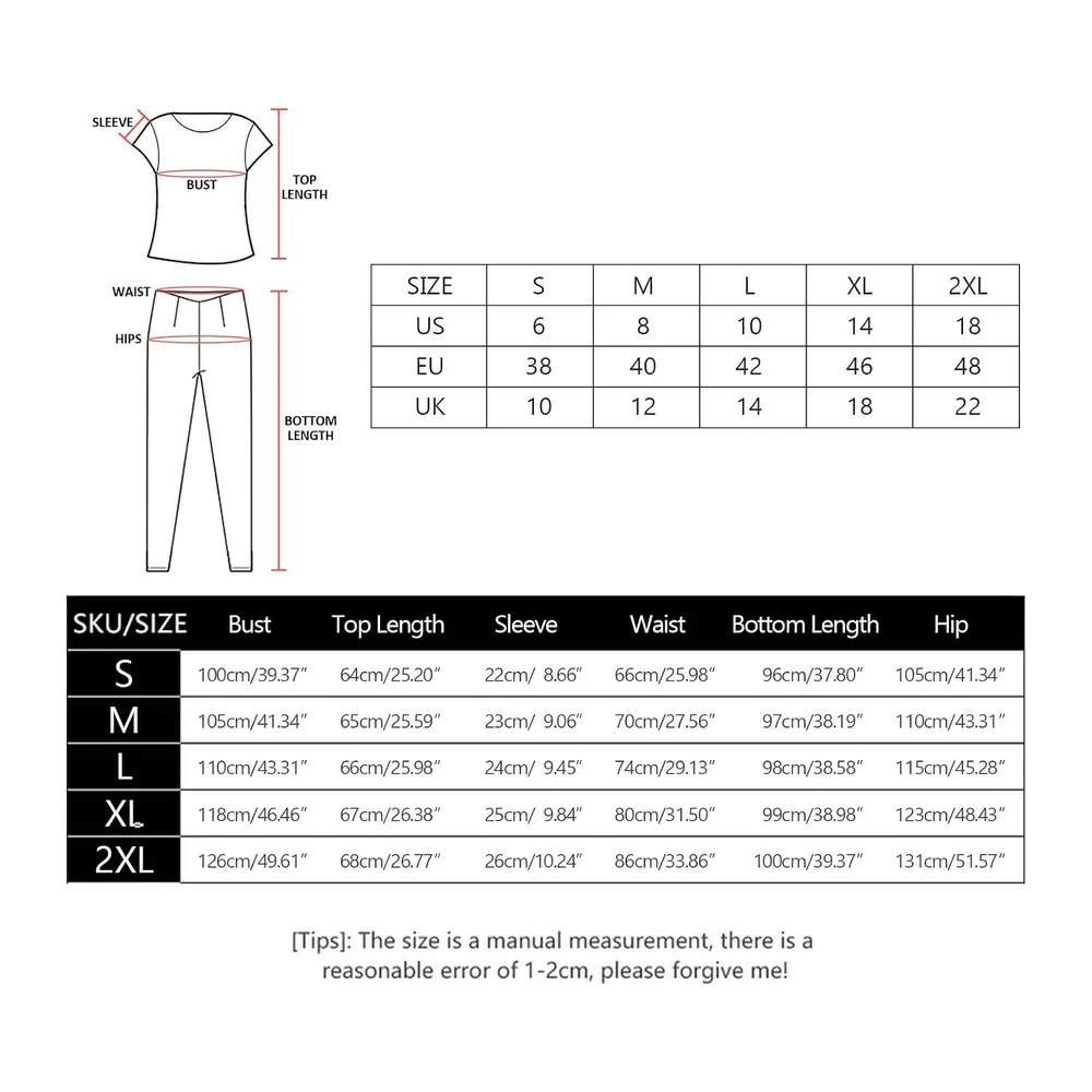 Casual Outfit, Jogging Suit, Pyjamas, Nightwear, Round Neck — Manches Courtes Noir