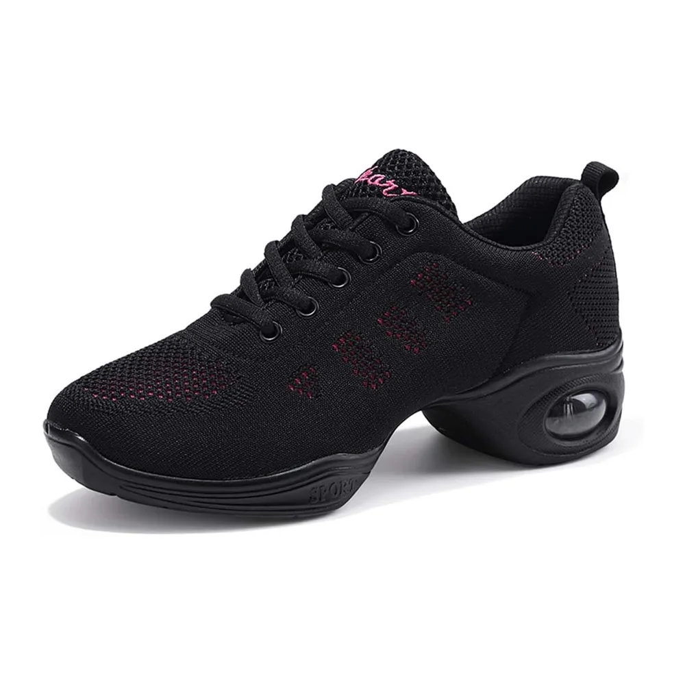 Chaussures de Sport Jazz Chaussures d'entraînement à la Danse — Noir Rose Coussin D Air