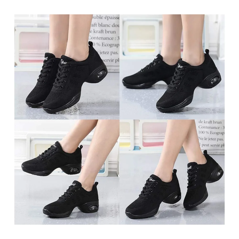 Chaussures de Sport Jazz Chaussures d'entraînement à la Danse de — Noir Coussin D Air