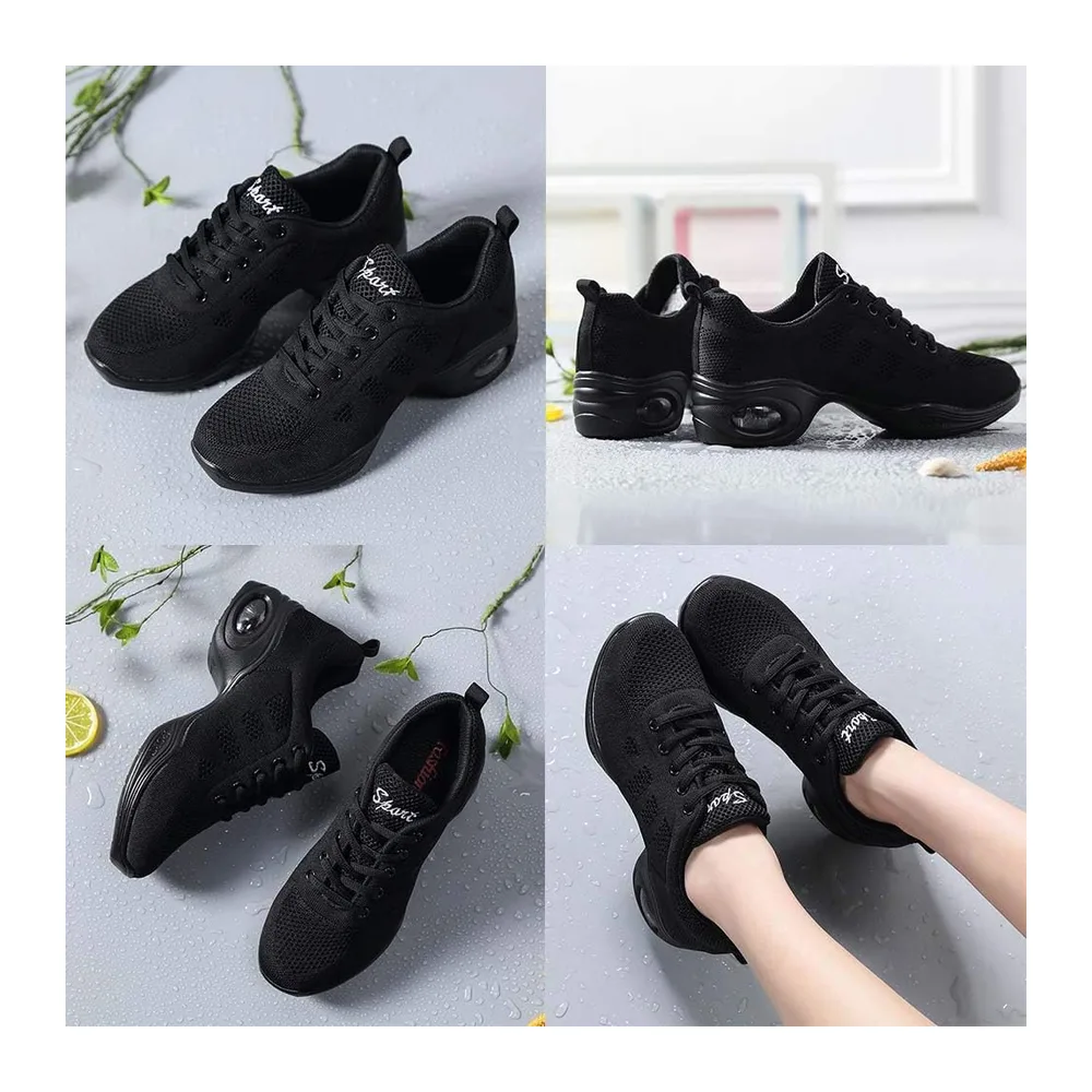Chaussures de Sport Jazz Chaussures d'entraînement à la Danse de — Noir Coussin D Air