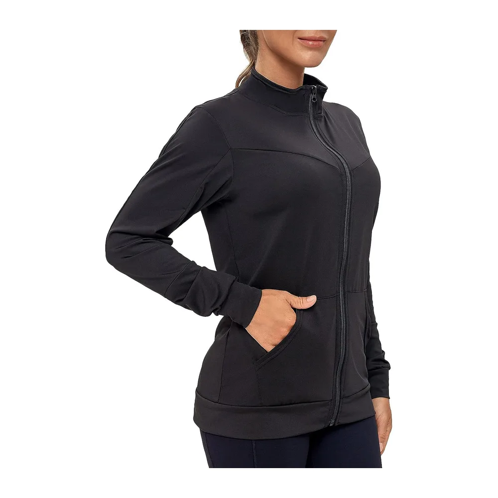 Veste de Sport Sweat Zippé Running avec Poches pour Yoga Fitness — 223002-2-noir