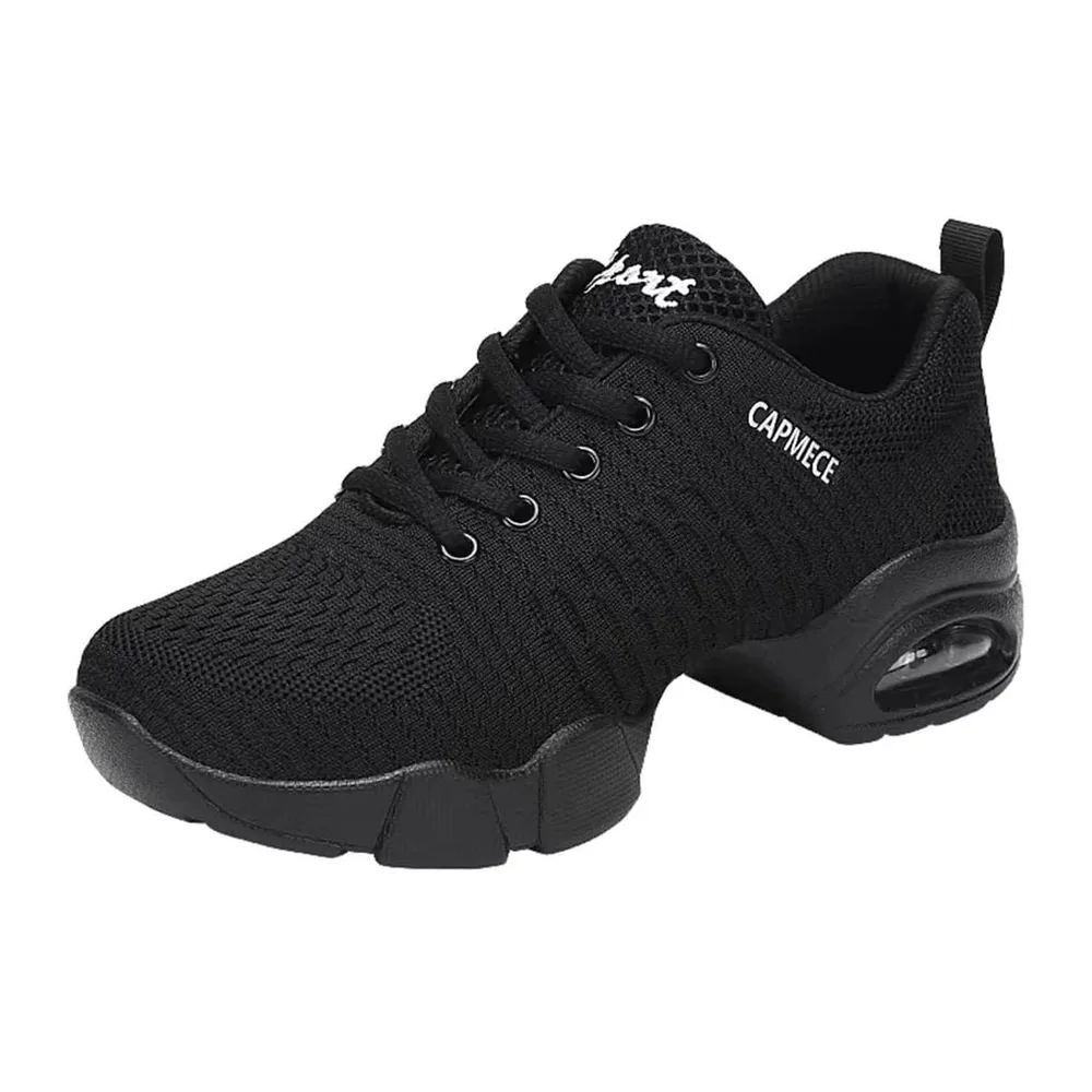 Chaussures de Danse Moderne Jazz Semelle Fendue Sport Sneaker — Noir 2