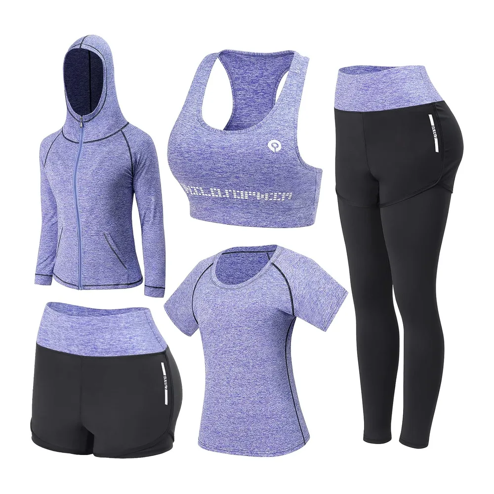 De Yoga Costumes Ensembles de Sport Gym Running à séchage Rapide Costumes — Violet