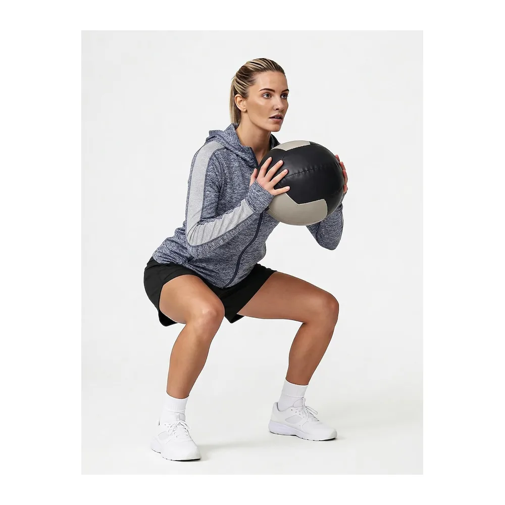 Veste Sport Sweat Légère Zippé Capuche Vestes à Manches Longues S-XXL — Bleu+gris