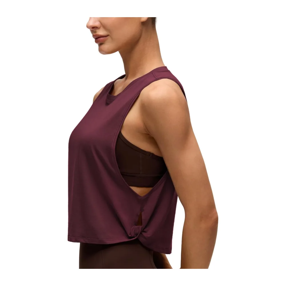Coton Pima Débardeur Épaules Larges — Rouge Foncé
