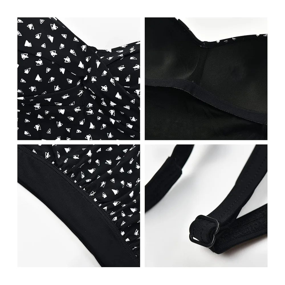 Pièce Maillot de Bain contrôle du Ventre Maillot de Bain rembourré froncé, Grande — Bd