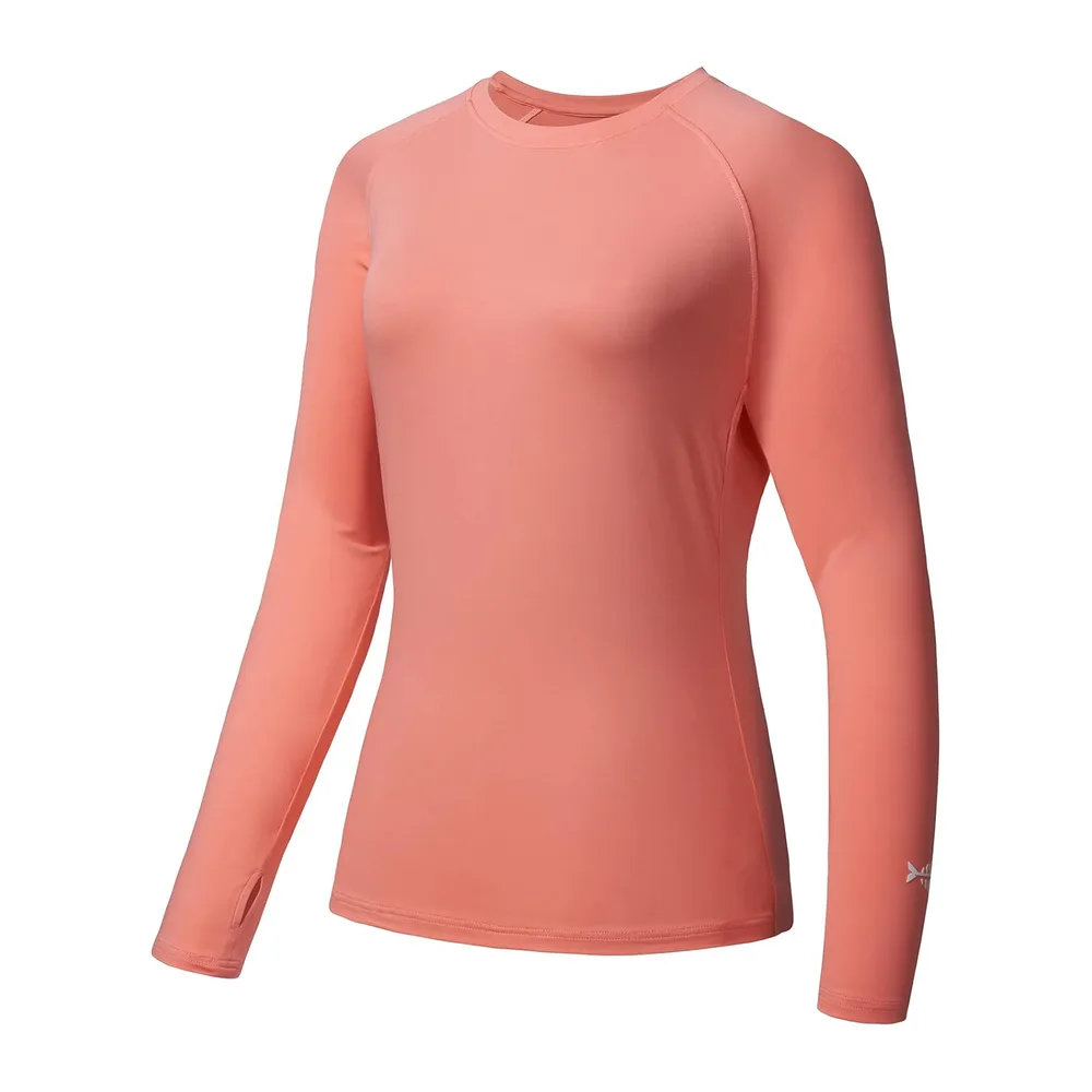 T-Shirt de Protection Solaire UV UPF 50+ à Manches Longues pour la pêche — Peach Amber