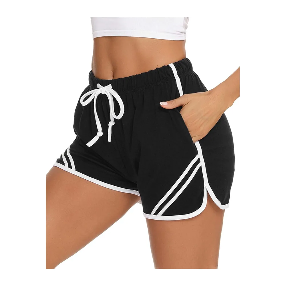Short de Course à Pied décontracté en Coton — B Noir