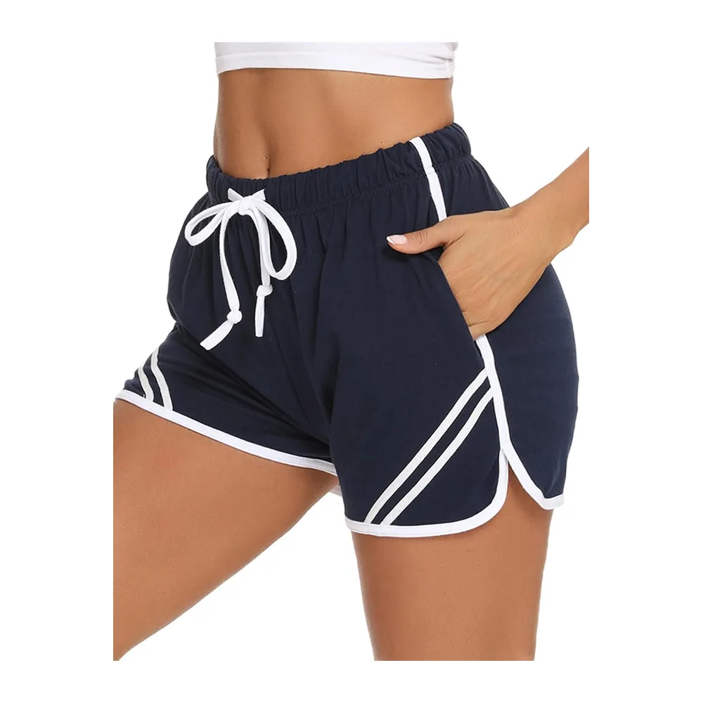 Short de Course à Pied décontracté en Coton — B Bleu Foncé