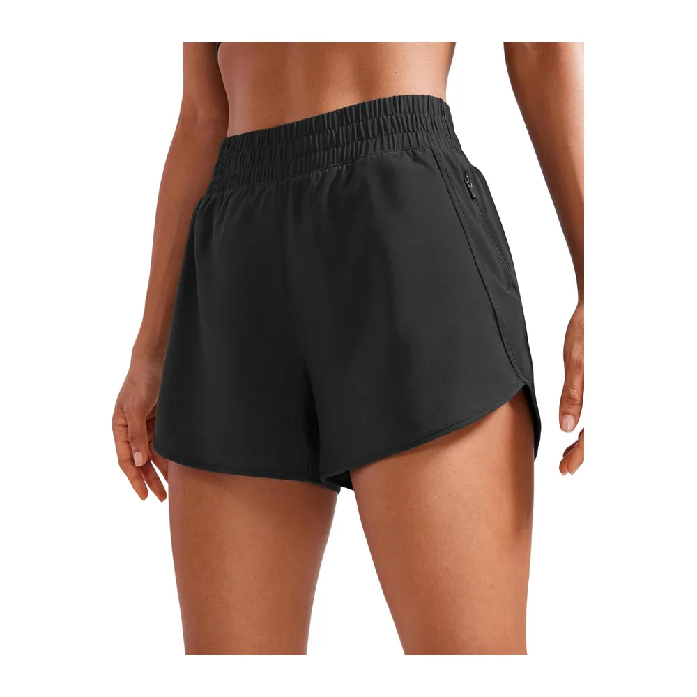 Shorts Fitness Dauphin Taille Haute — Noir