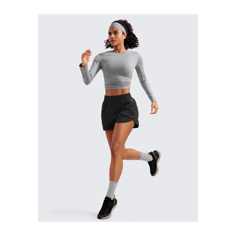 Shorts Fitness Dauphin Taille Haute — Noir
