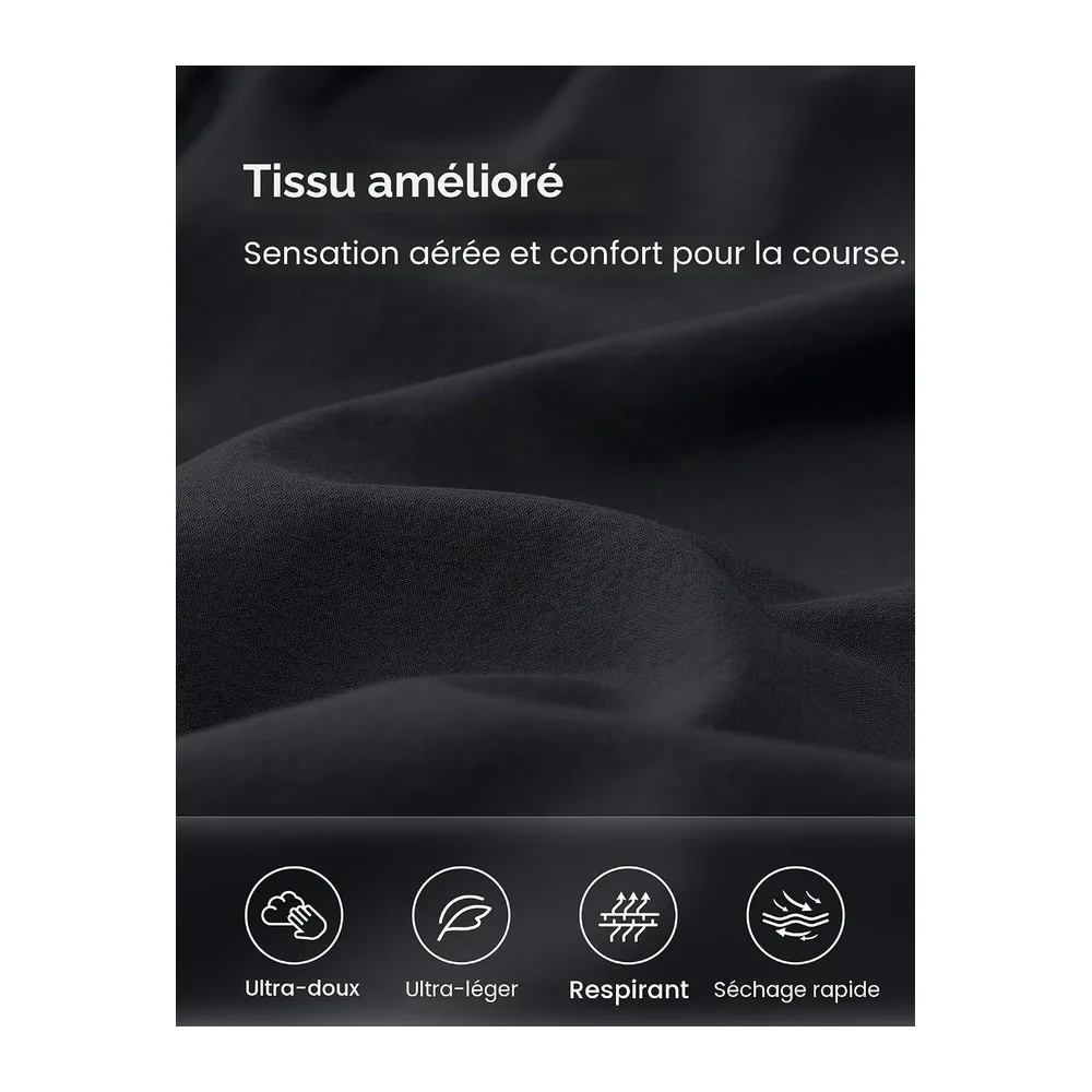 Shorts Fitness Dauphin Taille Haute — Noir