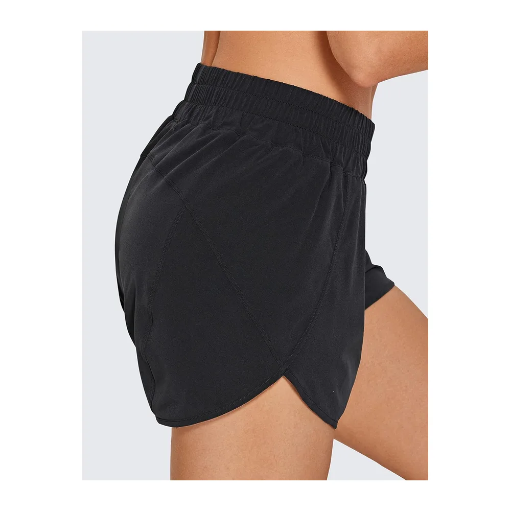 Shorts Fitness Dauphin Taille Haute — Noir