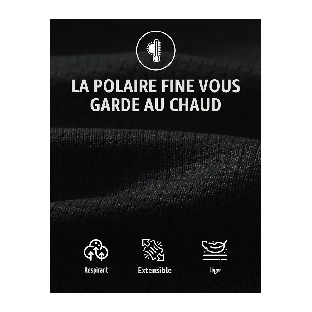 Vestes de Sport Vest Légère Manche Longue Sweat Zippé sans Capuche Survêtement de — Noir
