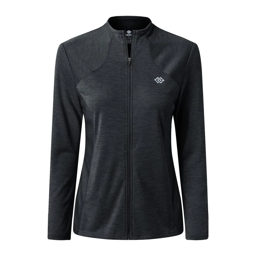 Sports Jacket, Lightweight, Long Sleeve, Zip-Up Sweatshirt, Without Hood — Gris Foncé