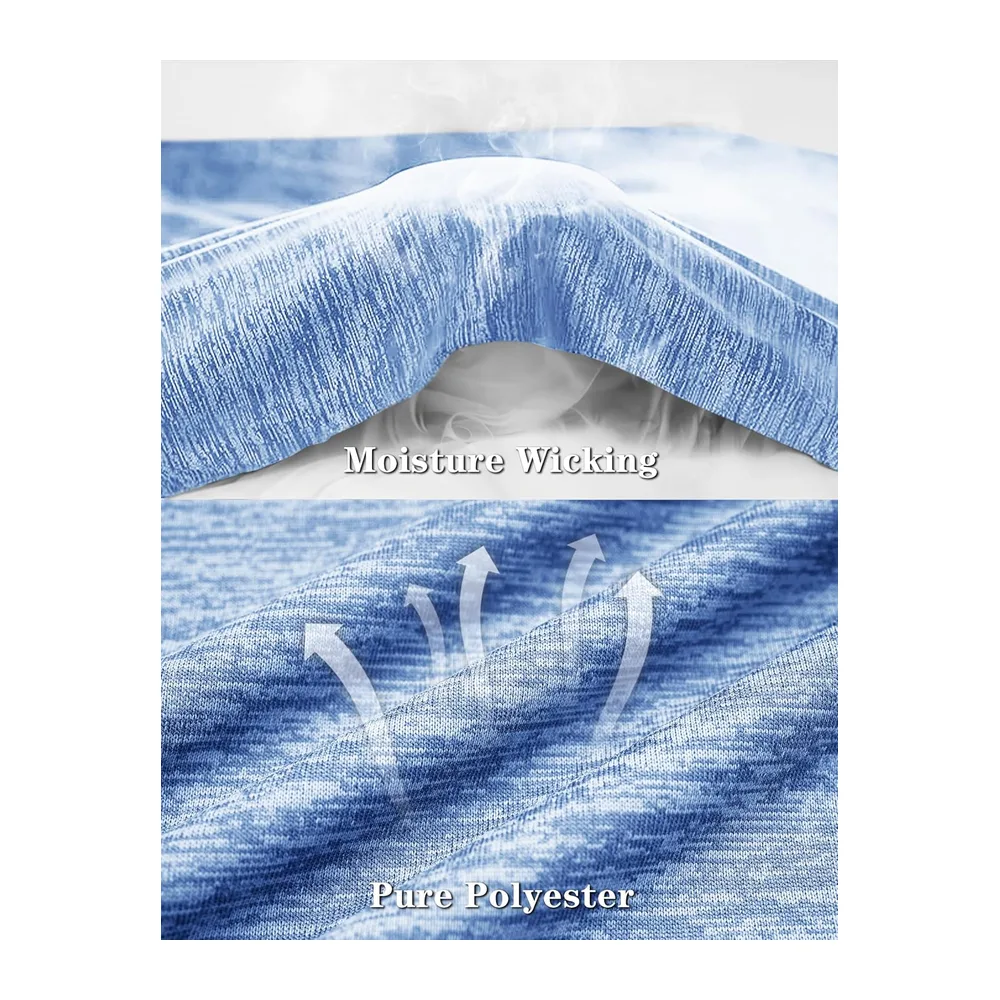 T-Shirt de Course à Pied Le T-Shirt de Randonnée Top de Yoga Polyester avec — Bleu Clair