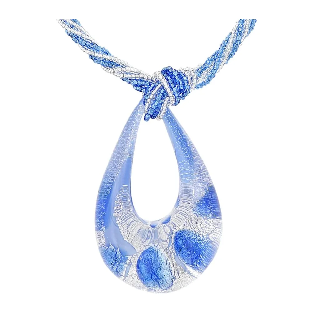 Venetiaurum - Choker necklace for with drop pendant in original Murano glass and 925
