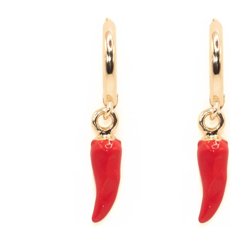 NILUXE DESIGN - Chili Chilli and Gold Rings Earrings for - 14k Gold Plated Ring Earrings