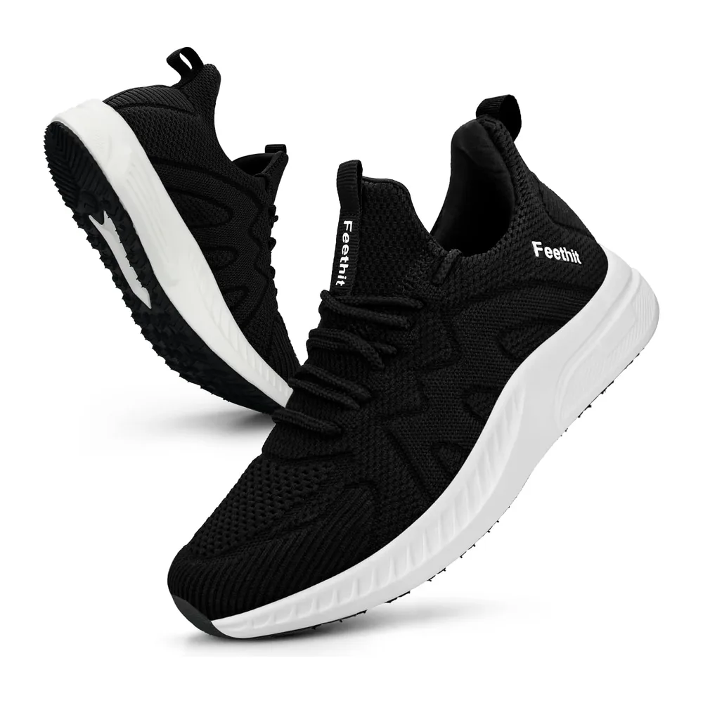 Chaussures de Sport Respirant Légère de Fitness Outdoor — Noir Blanche