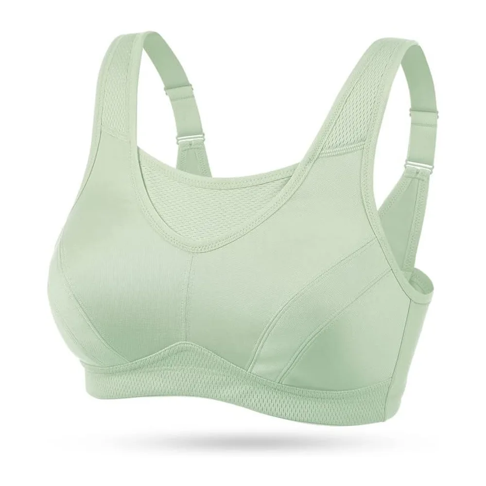 Soutien-Gorge Brassiere Sport Grande Taille Impact Elevé sans Armature Non — Vert