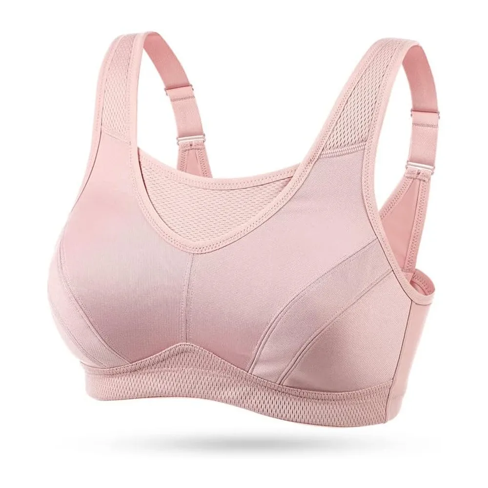 Soutien-Gorge Brassiere Sport Grande Taille Impact Elevé sans Armature Non — Rose