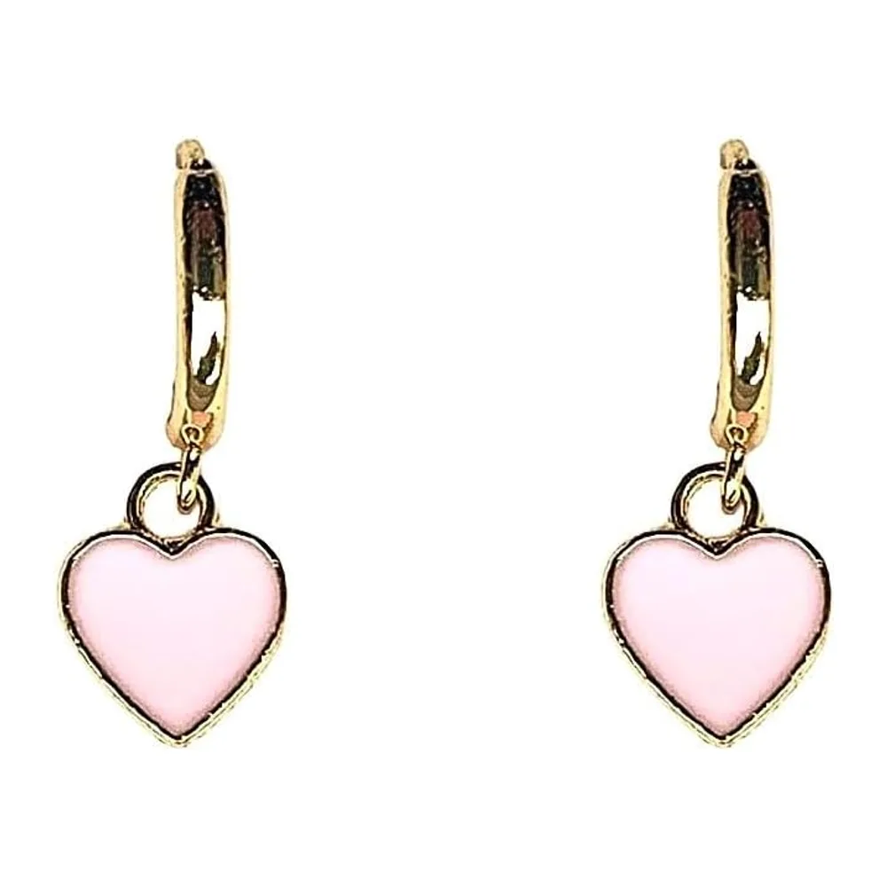 ASTER ALHELÍ - Gold Heart Earrings - Gold-Plated Earrings - Hypoallergenic Girls' Hearts